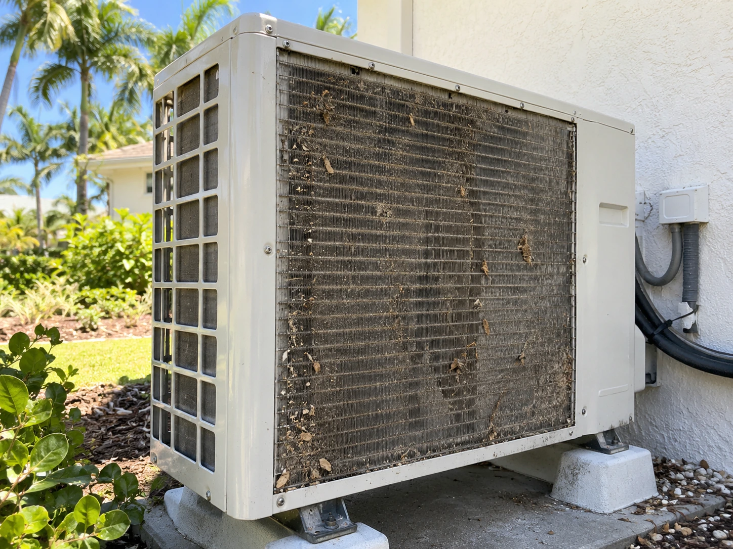 Before: Outdoor unit cleaning