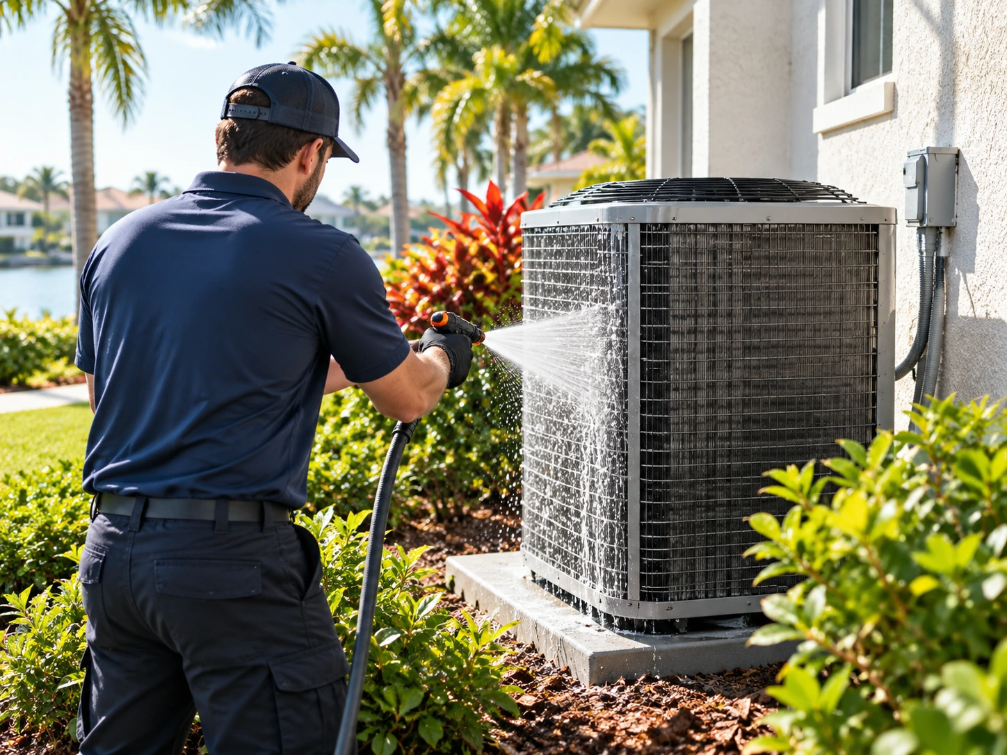 Residential Condenser Coil Cleaning at a Northeast Florida property