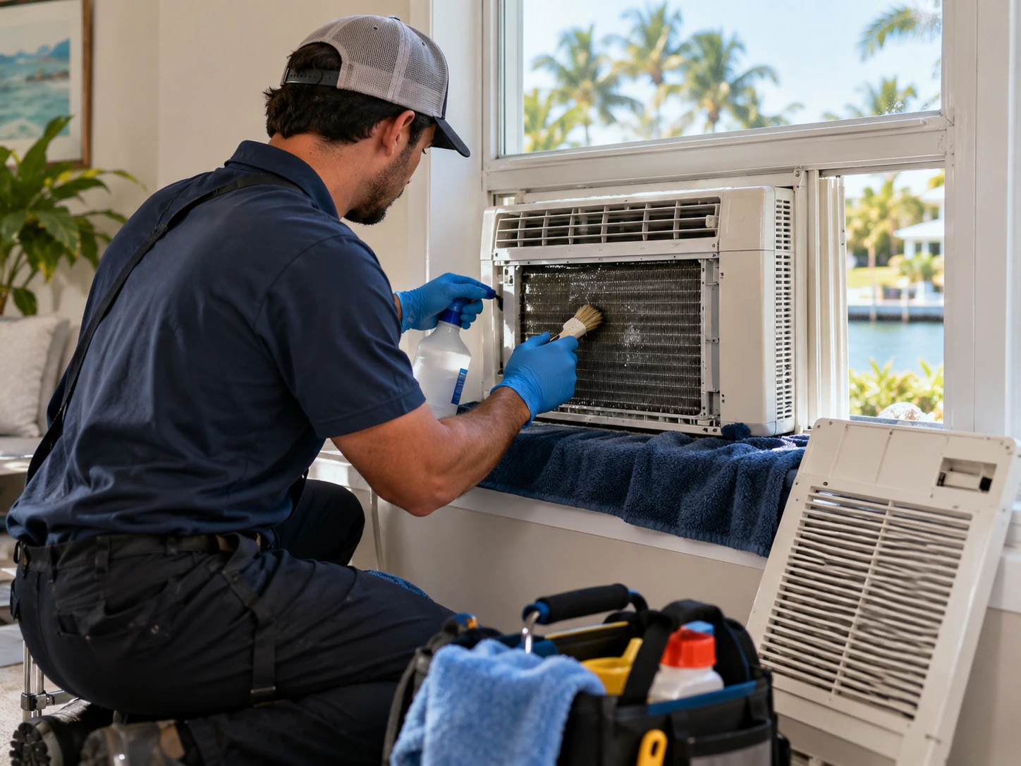 Window AC Unit Cleaning at a Northeast Florida property