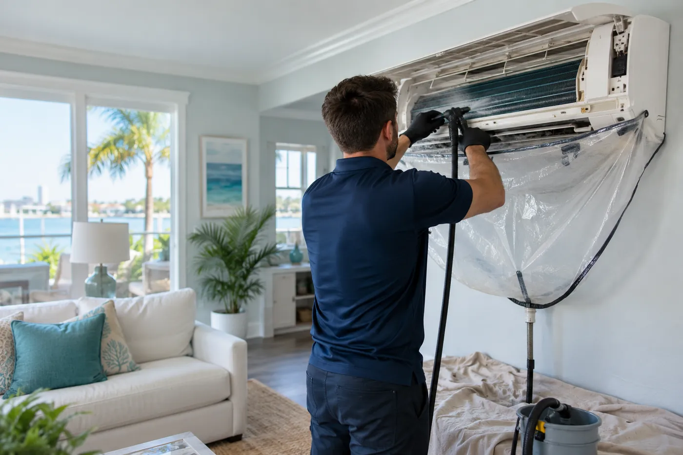 Ductless Mini-Split Deep Cleaning at a Northeast Florida property